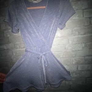 Blue and White Striped Romper! Very comfortable!